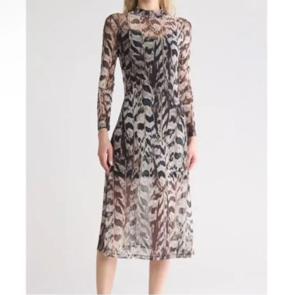 NWT AllSaints Hanna Ines Long Sleeve Mesh Midi
Dress Size 6 - Picture 5 of 10